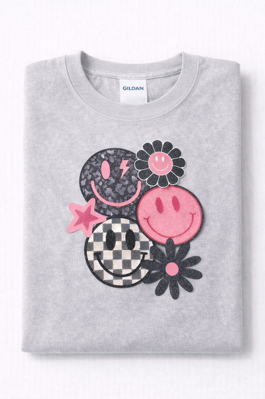 Pink and Black Smileys