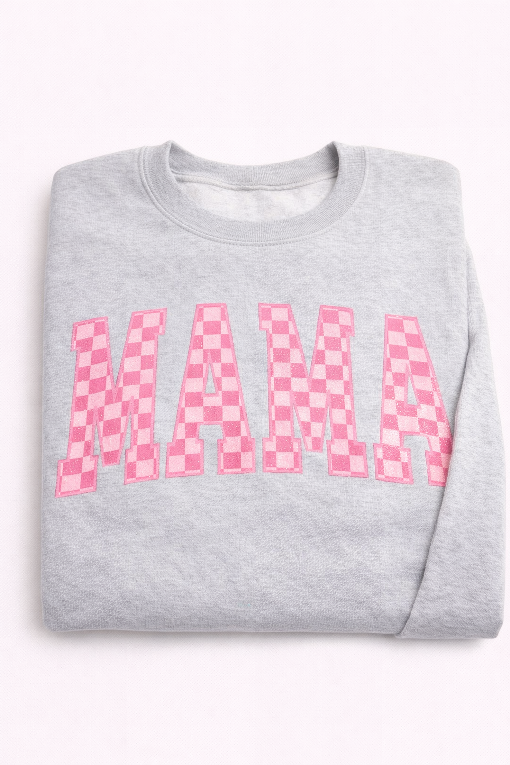 Pink Glitter Checkered Mama