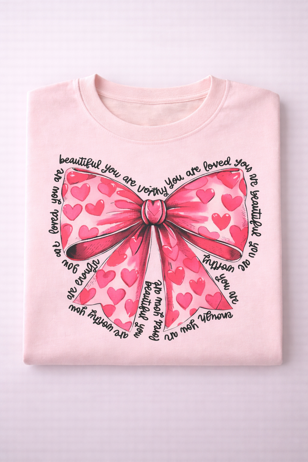 You Are Loved Heart Bow