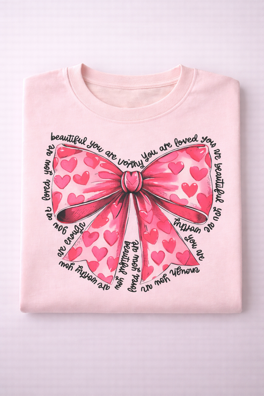 You Are Loved Heart Bow